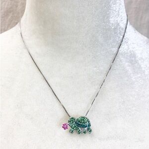 Rhinestone turtle necklace